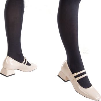 ローファー・オックスフォード elizabethstuart Stitch color combination Mary Jane EBAL15711 Amazon.com | Elerhythm Women's Mary Jane Square Closed Toe
