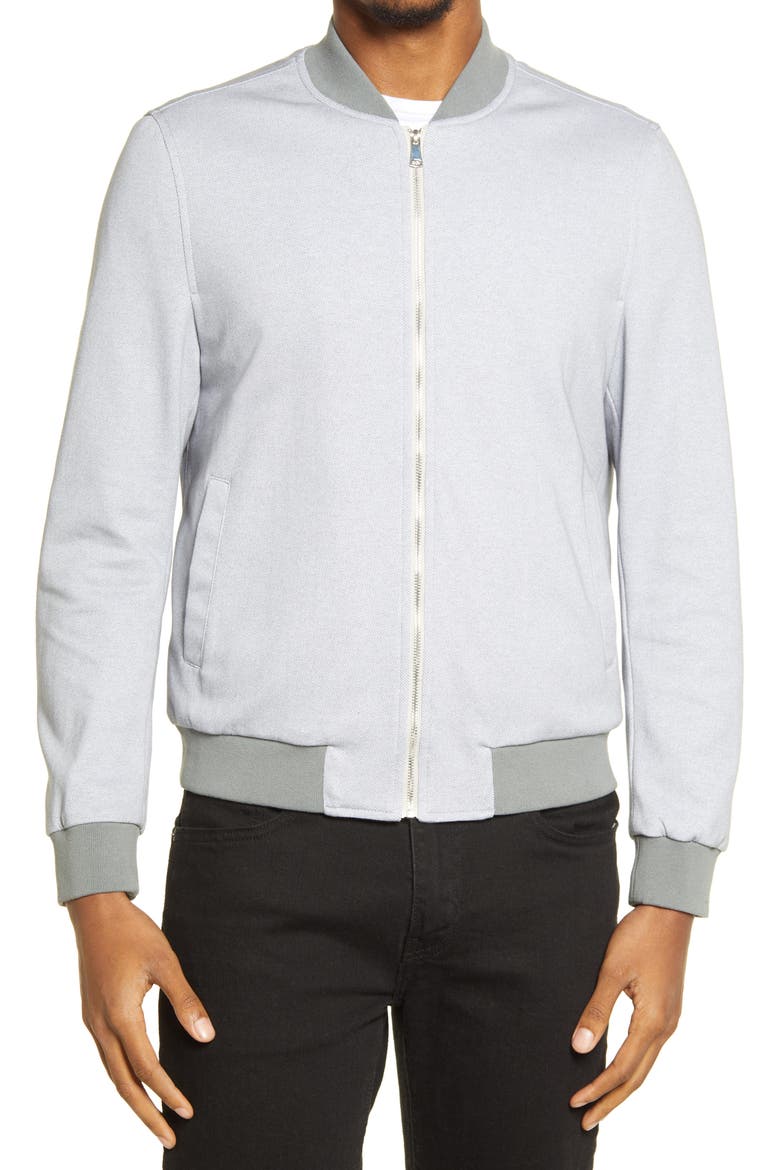 Cotton Bomber Jacket, Alternate, color, PLATINUM
