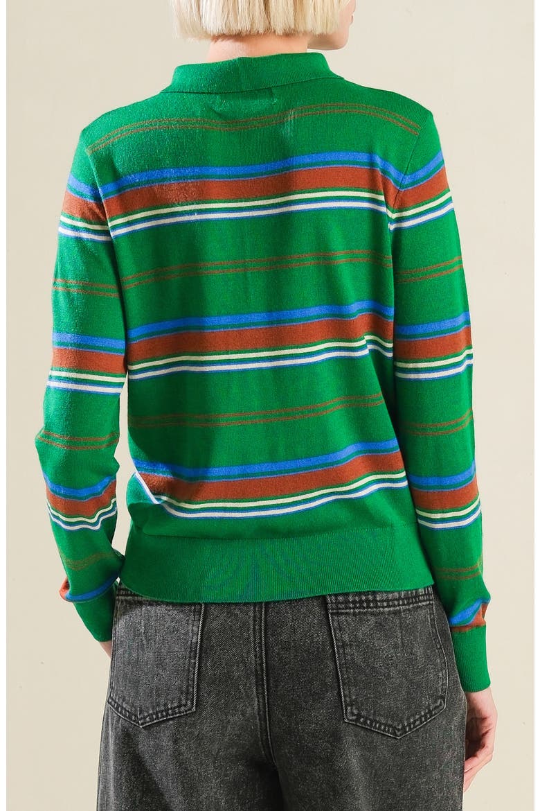 Striped Long Sleeve Sweater, Alternate, color, GREEN MULTI