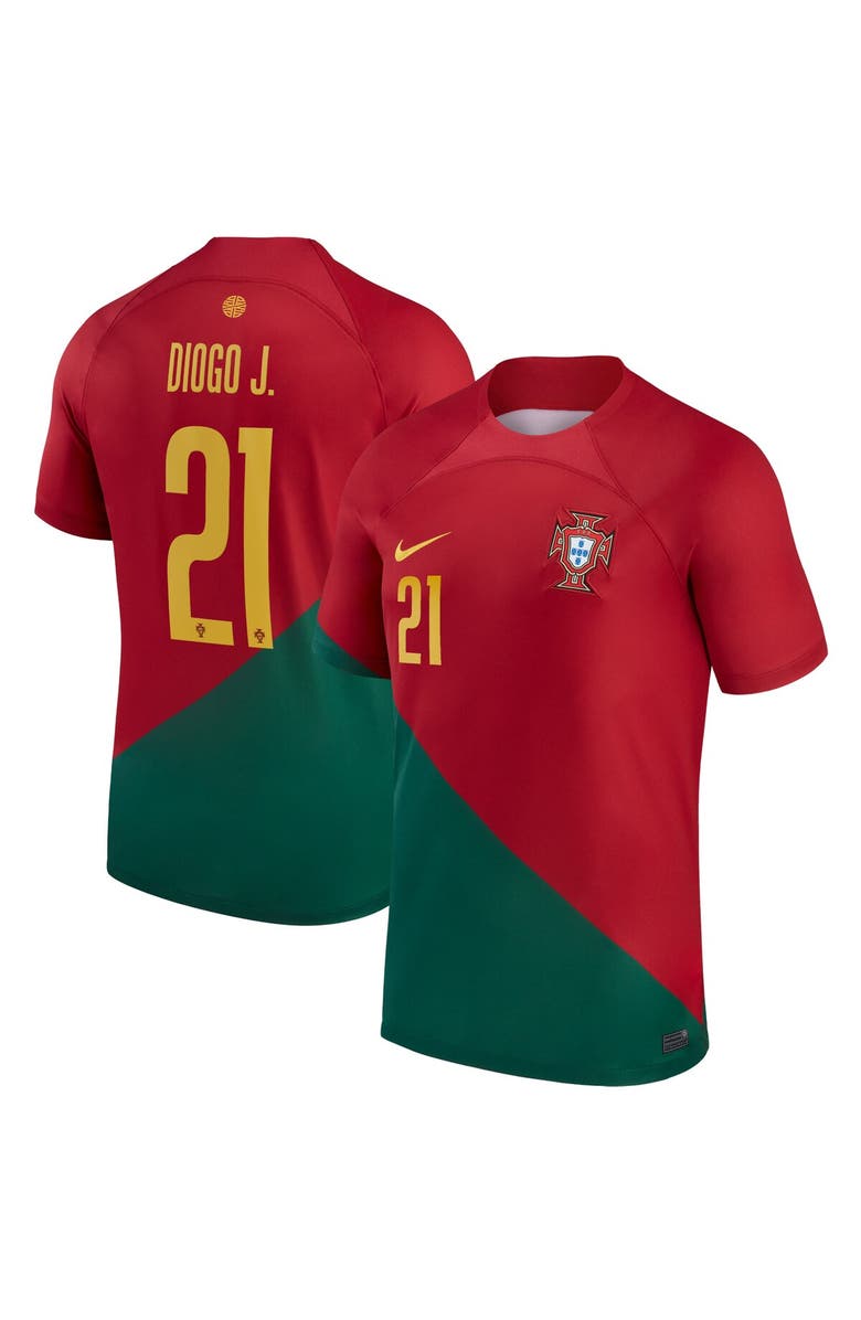 Nike Men's Nike Diogo Jota Red Portugal National Team 2022/23 Home Breathe Stadium Replica Player Jersey, Alternate, color, 