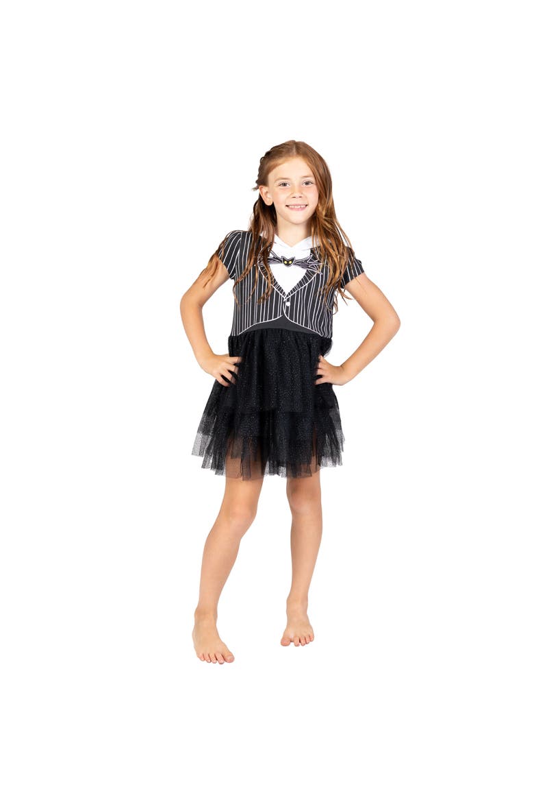 Nightmare Before Christmas Jack Skellington Hooded Tutu Dress, Alternate, color, Jack Skellington Black