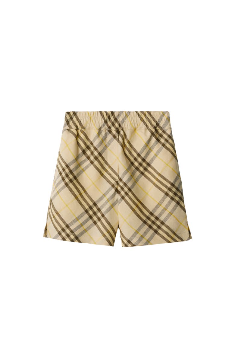 Burberry Check Linen Shorts, Alternate, color, Wheat