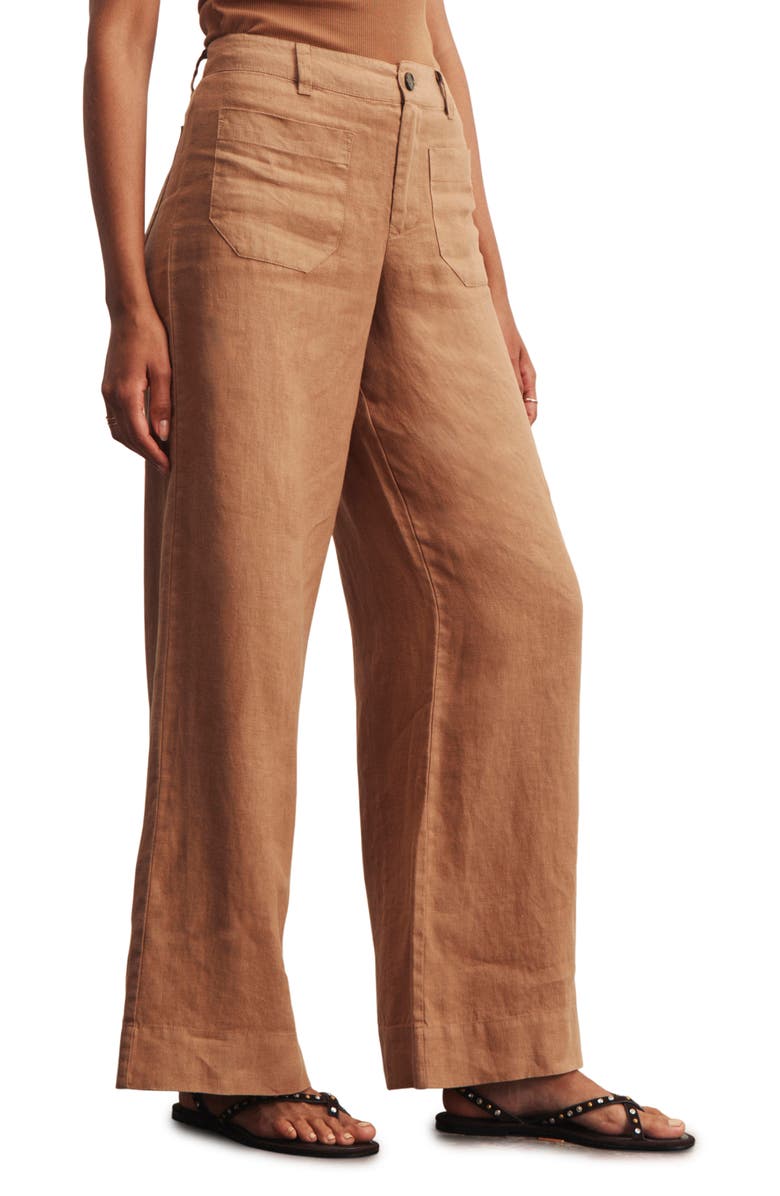 Sanctuary The Marine Linen Wide Leg Pants, Alternate, color, Toasted Coconut Brown
