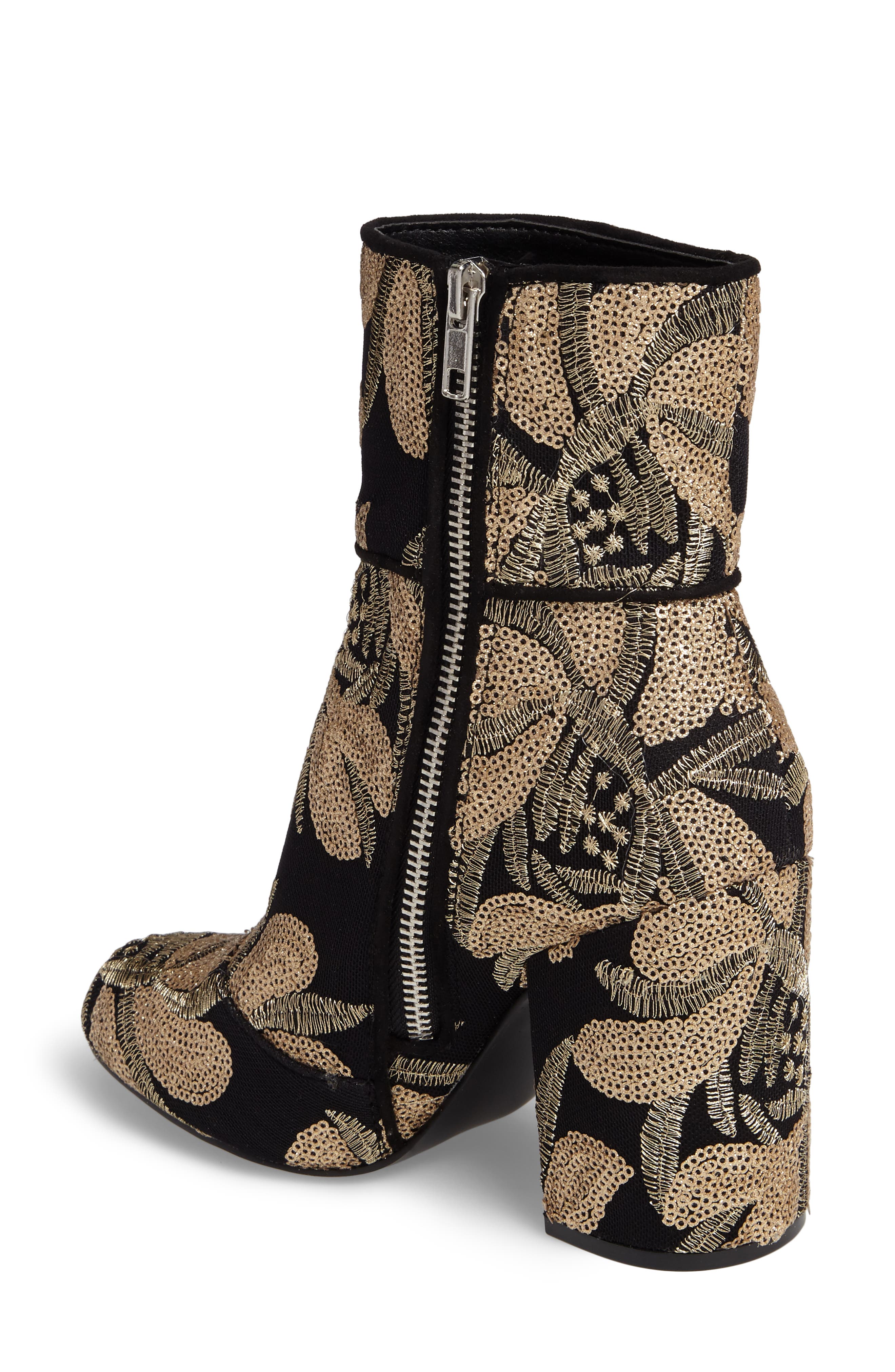 Steve Madden Goldie Sequin Embroidered Bootie, Alternate, color, 