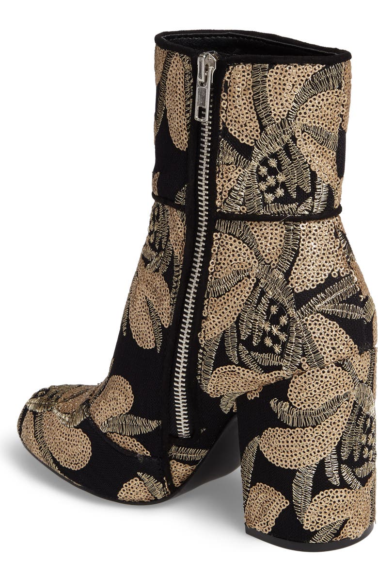 Steve Madden Goldie Sequin Embroidered Bootie, Alternate, color,