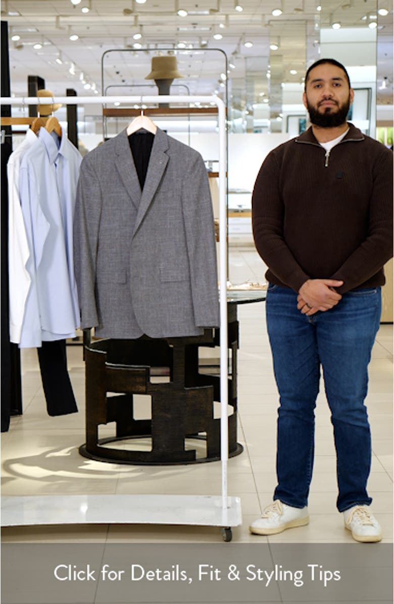 Ross Slim Fit Glen Plaid Wool & Cotton Blend Sport Coat, sales video thumbnail