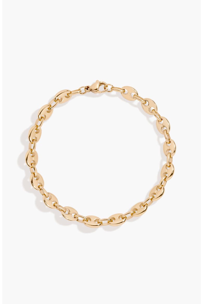 Puffed Mariner Chain Bracelet, Main, color, Gold Plated Stainless Steel