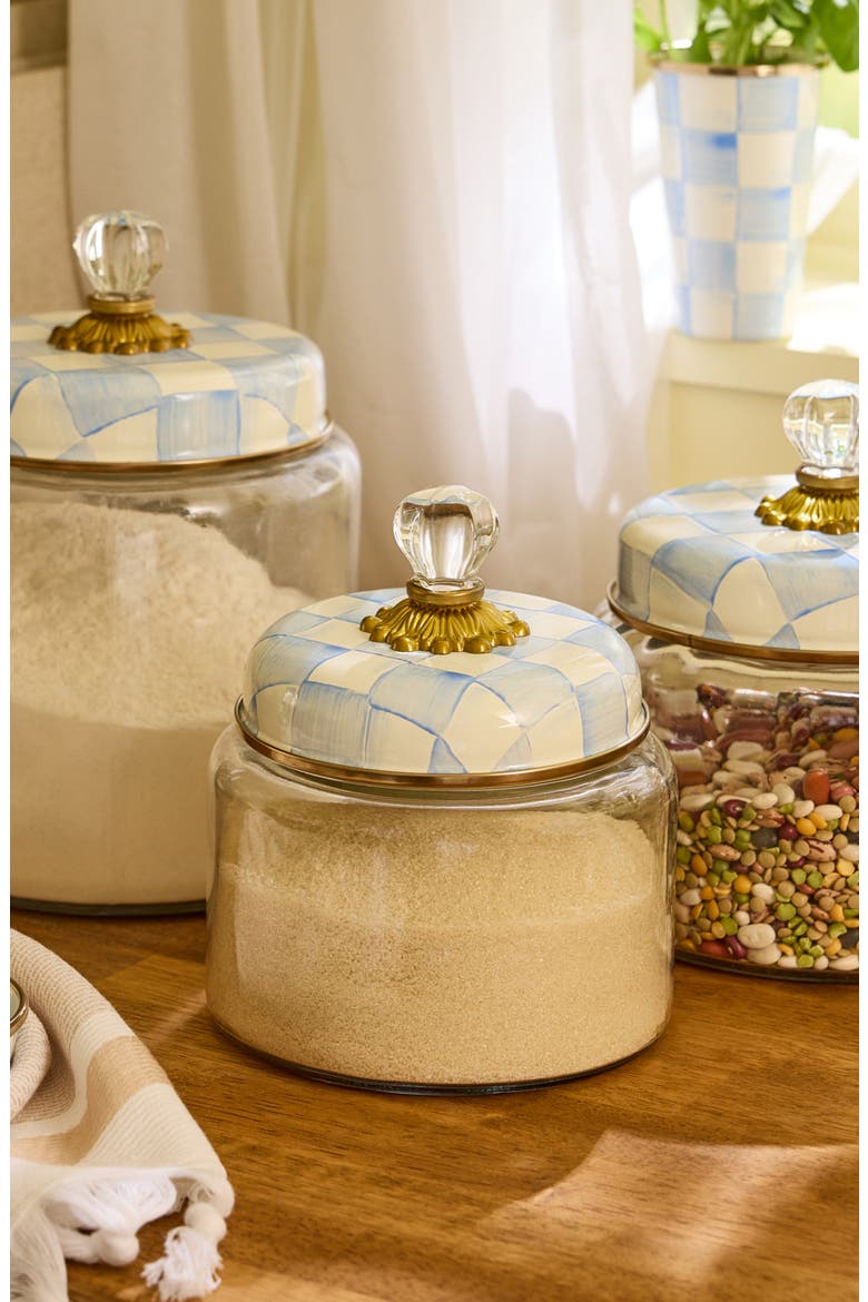 Sky Check Small Kitchen Canister, Alternate, color, SKY CHECK