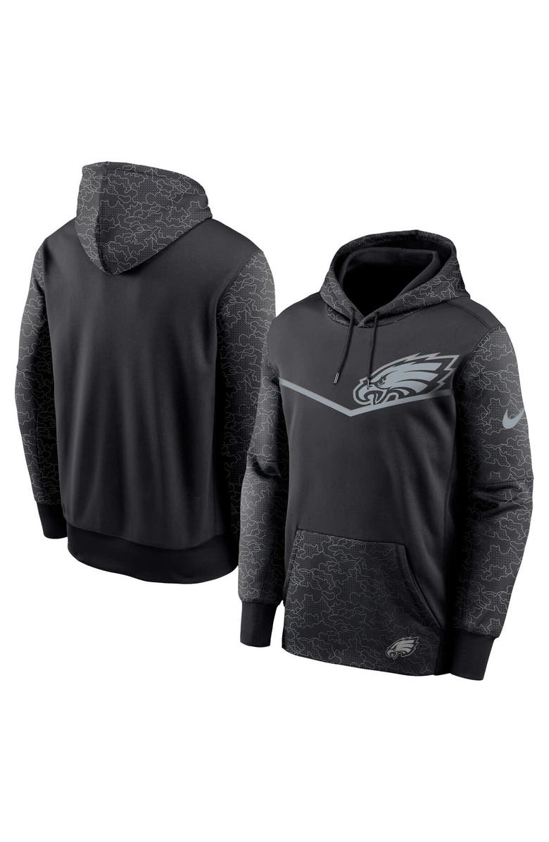 Nike Men's Nike Black Philadelphia Eagles RFLCTV Chevron Pullover Hoodie, Main, color,