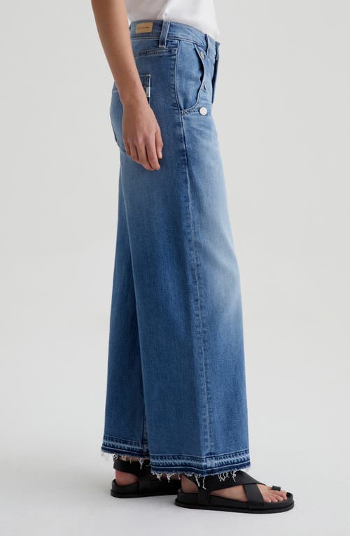 Ag Dania Raw Hem Palazzo Wide Leg Jeans In Nautical Mile