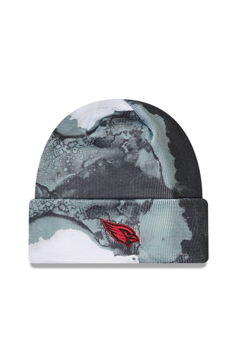 Men's New Era Black Arizona Cardinals 2022 Sideline Ink Dye Tonal Cuffed Knit Hat, Alternate, color, Black