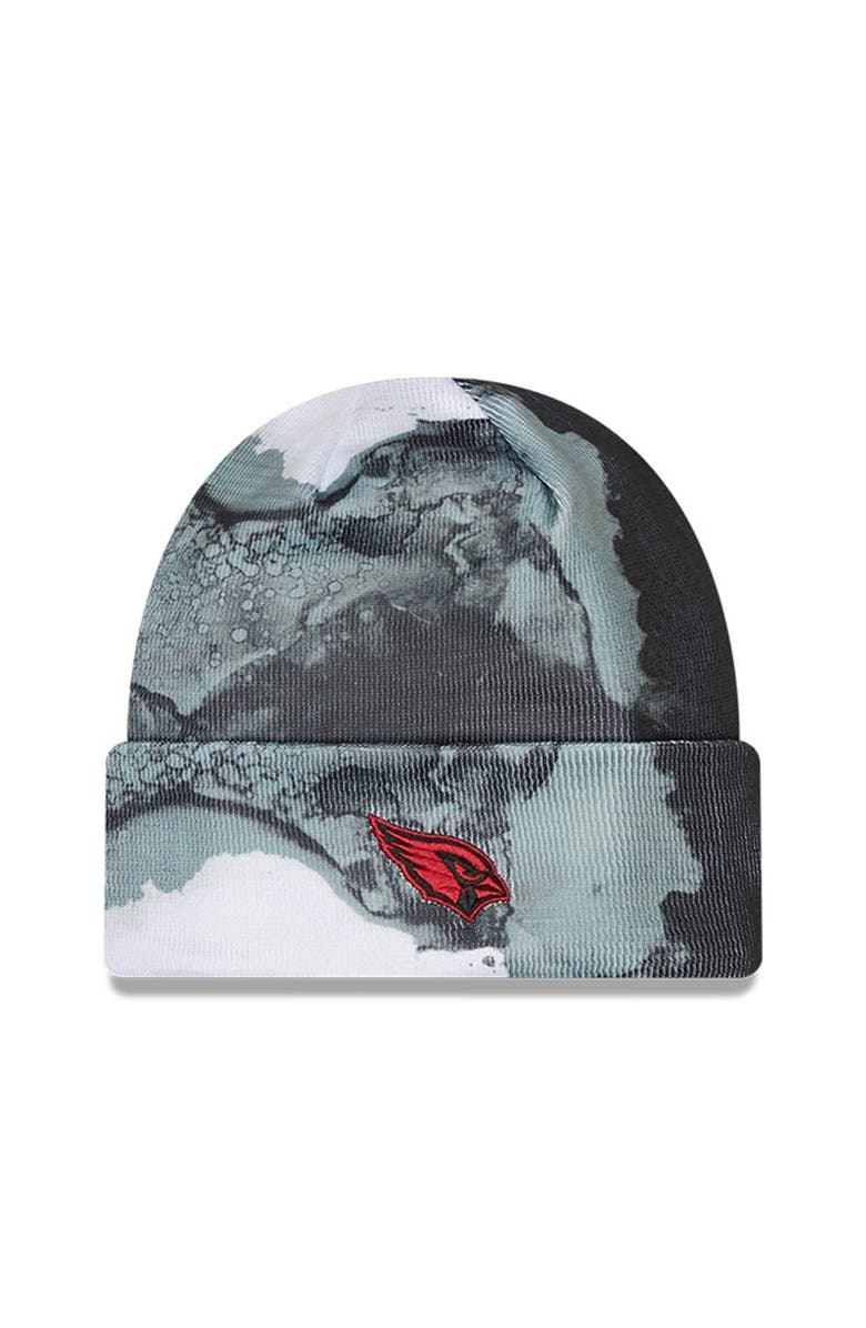 New Era Men's New Era Black Arizona Cardinals 2022 Sideline Ink Dye Tonal Cuffed Knit Hat, Alternate, color, Black