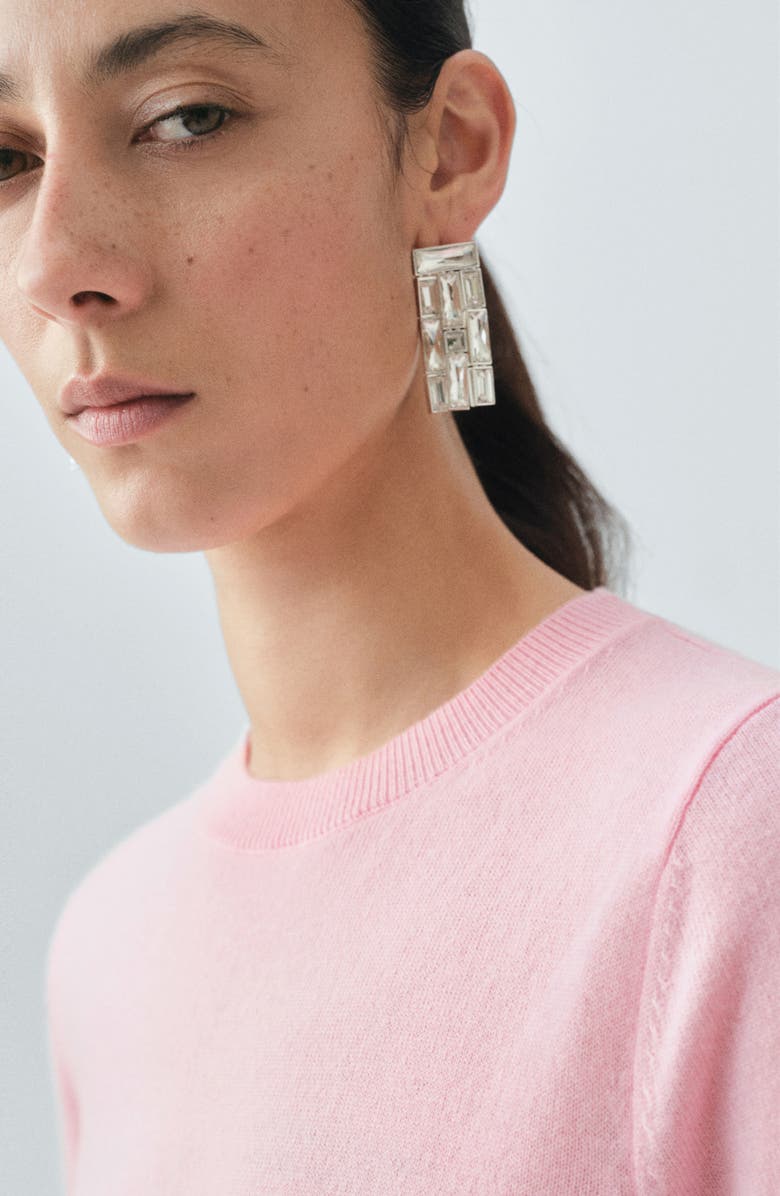 MANGO Selection Short Sleeve Wool & Cashmere Sweater, Alternate, color, Pink