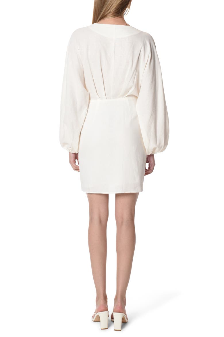 Amour Long Sleeve Linen Blend Wrap Dress, Alternate, color, IVORY