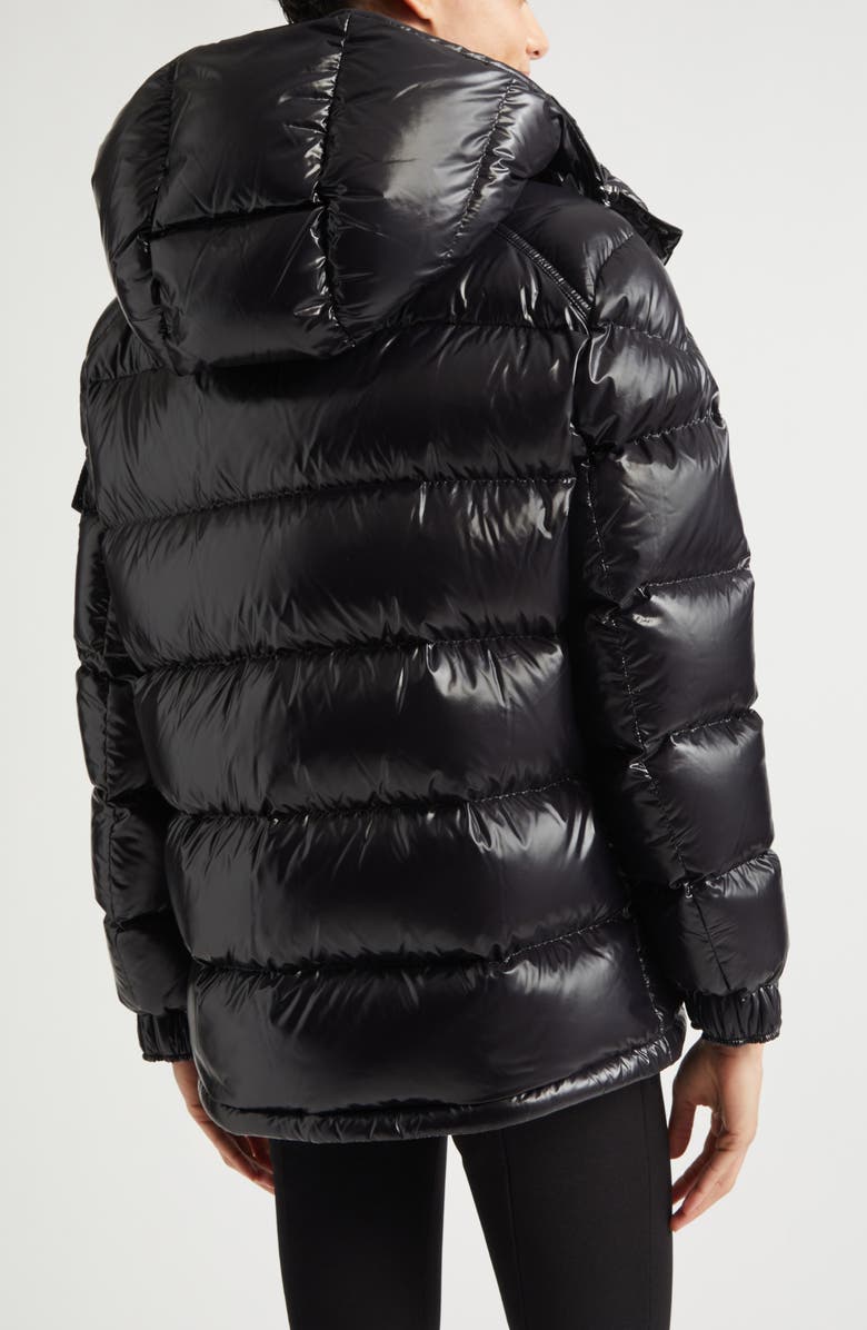 Moncler Maire Lacquered Nylon Down Puffer Jacket, Alternate, color, Black