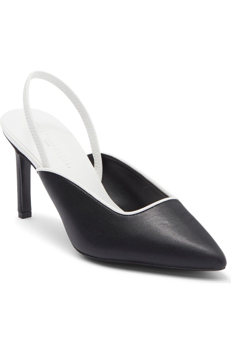 KARL LAGERFELD PARIS Grier Slingback Pump, Main, color, Black/ Bright White