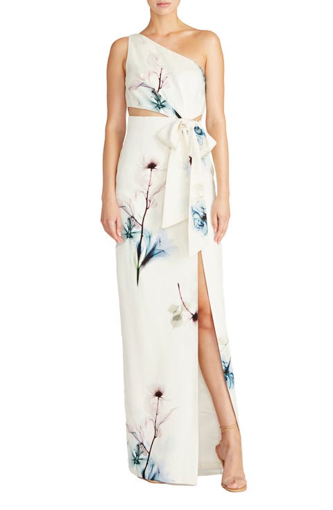Floral One-Shoulder Gown
