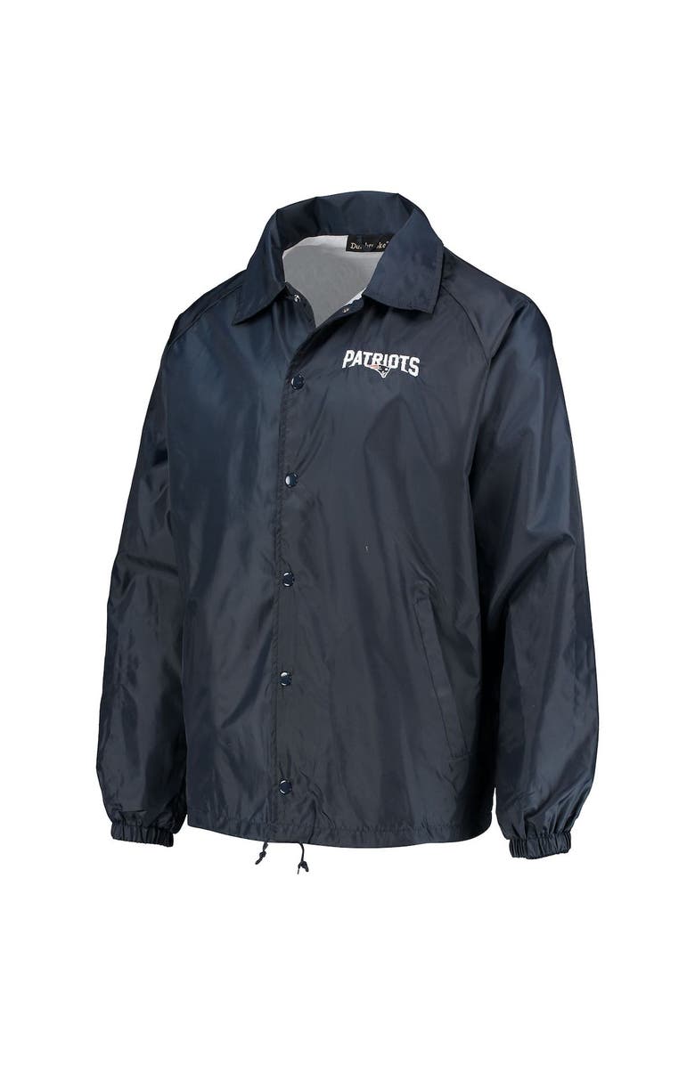 DUNBROOKE Men's Navy New England Patriots Coaches Classic Raglan Full-Snap Windbreaker Jacket, Alternate, color, Navy