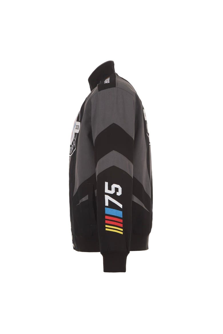 Men's JH Design Black NASCAR 75th Anniversary Twill Uniform Full-Snap Jacket, Alternate, color, Black