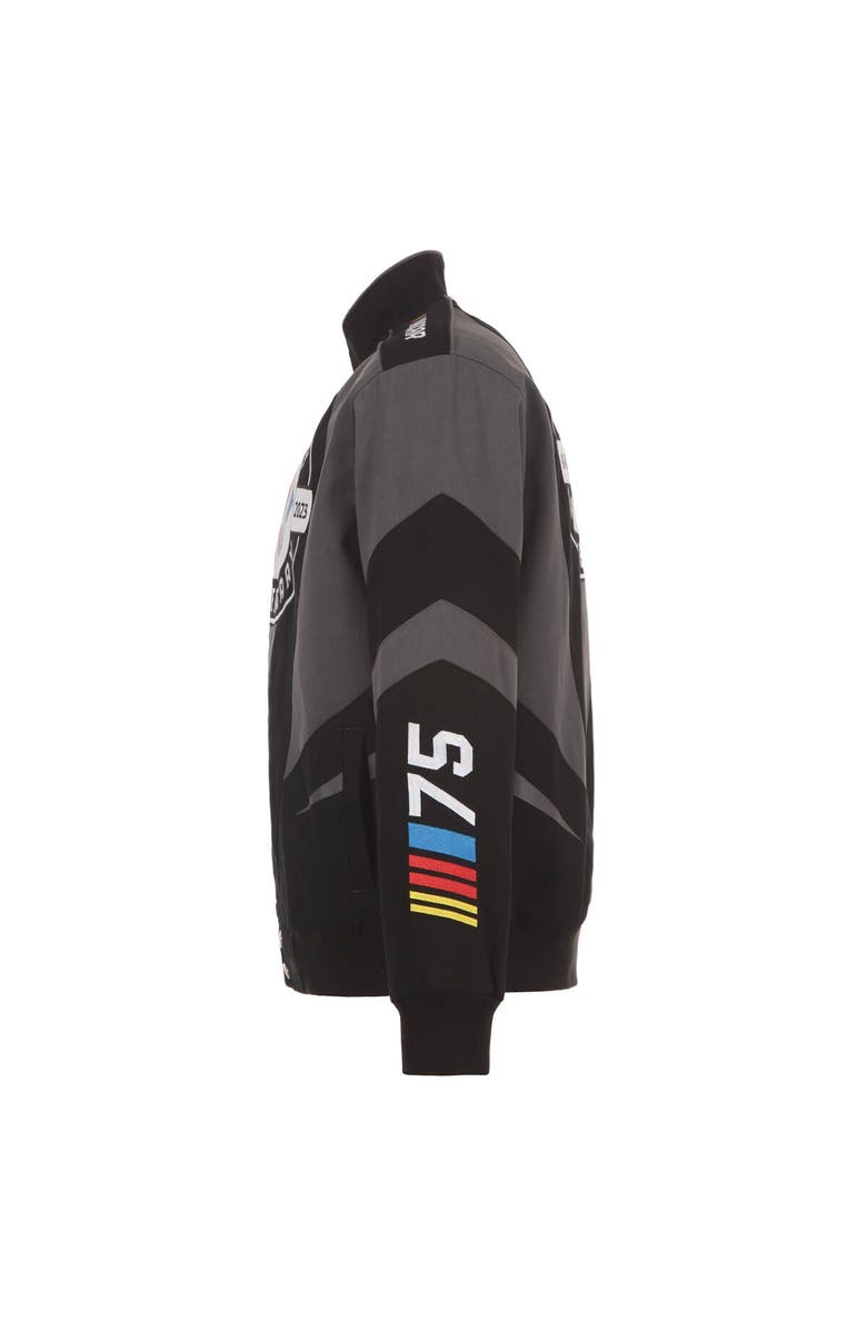 JH DESIGN Men's JH Design Black NASCAR 75th Anniversary Twill Uniform Full-Snap Jacket, Alternate, color,