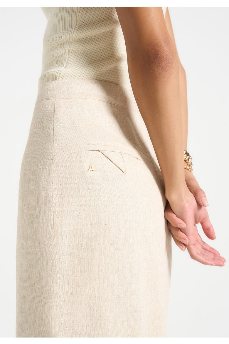 Regine Linen A-Line Maxi Skirt, Alternate, color, Natural