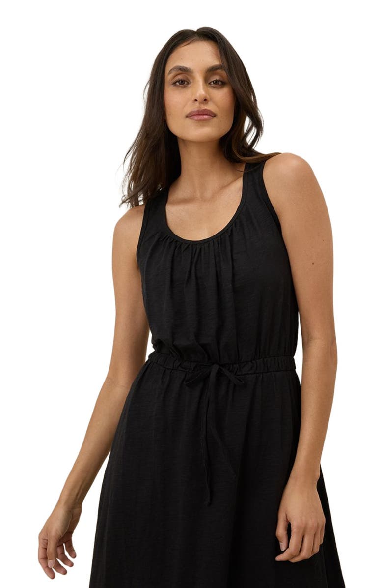 Pact Organic Cotton Relaxed Slub Tank Maxi Dress, Alternate, color, Black