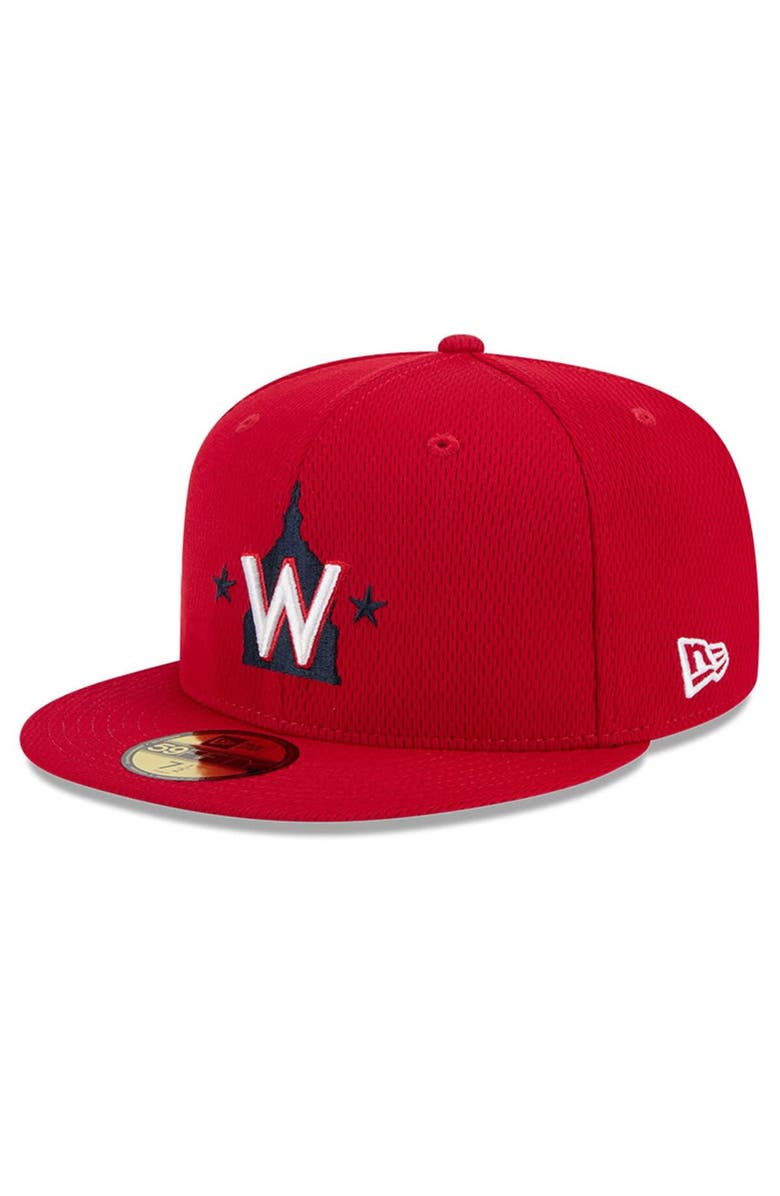 New Era Men's New Era Red Washington Nationals 2025 MLB Clubhouse 59FIFTY Fitted Hat, Main, color, Red