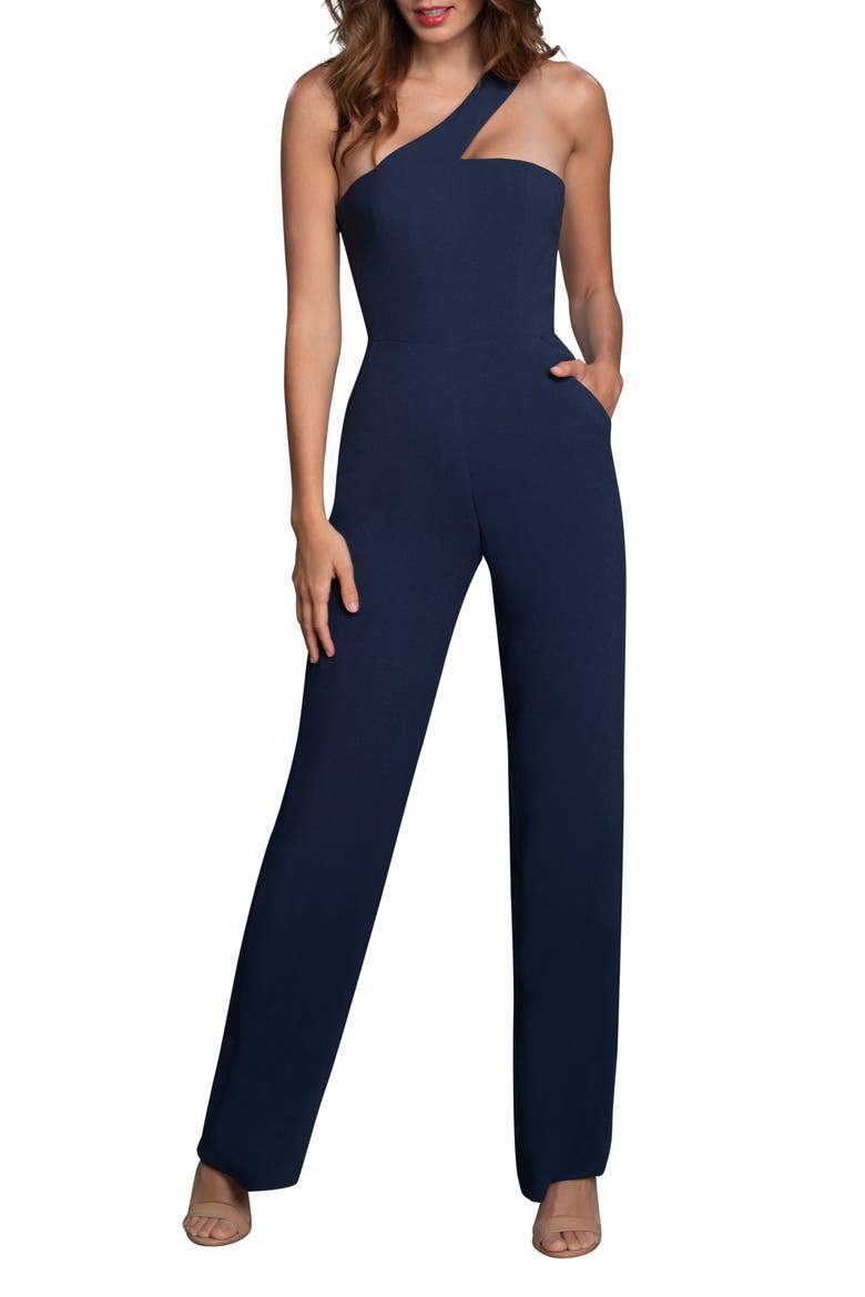 Filippa One Shoulder Jumpsuit, Main, color, NAVY