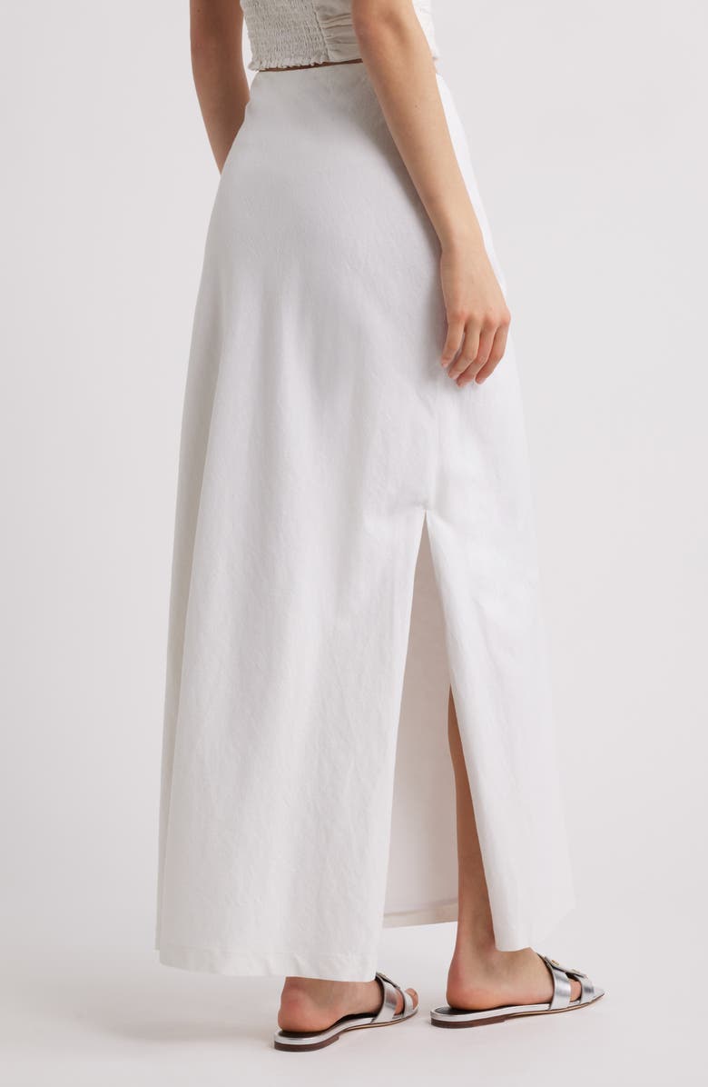 Open Edit Linen Blend Skirt, Alternate, color, White