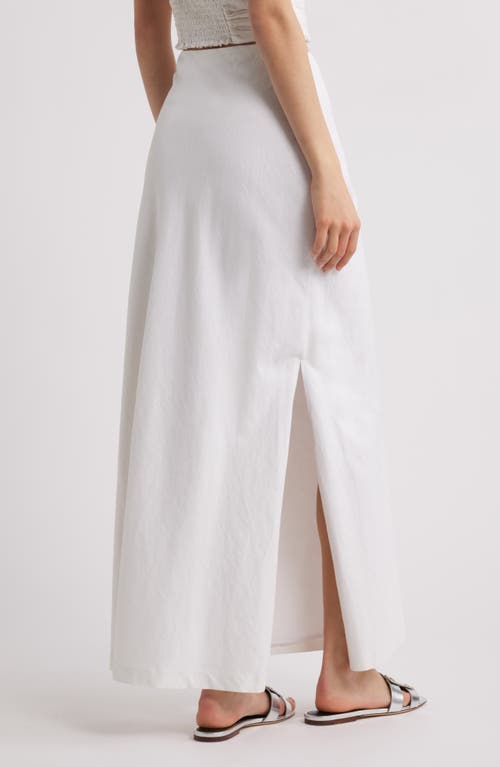 Open Edit Linen Blend Skirt In White