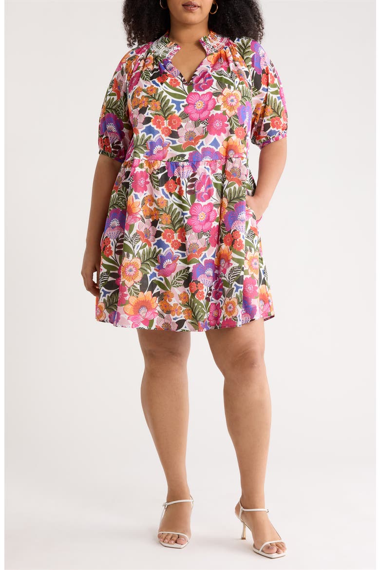 Rendal Floral Jesse Babydoll Dress, Main, color, FLORAL-MULTI