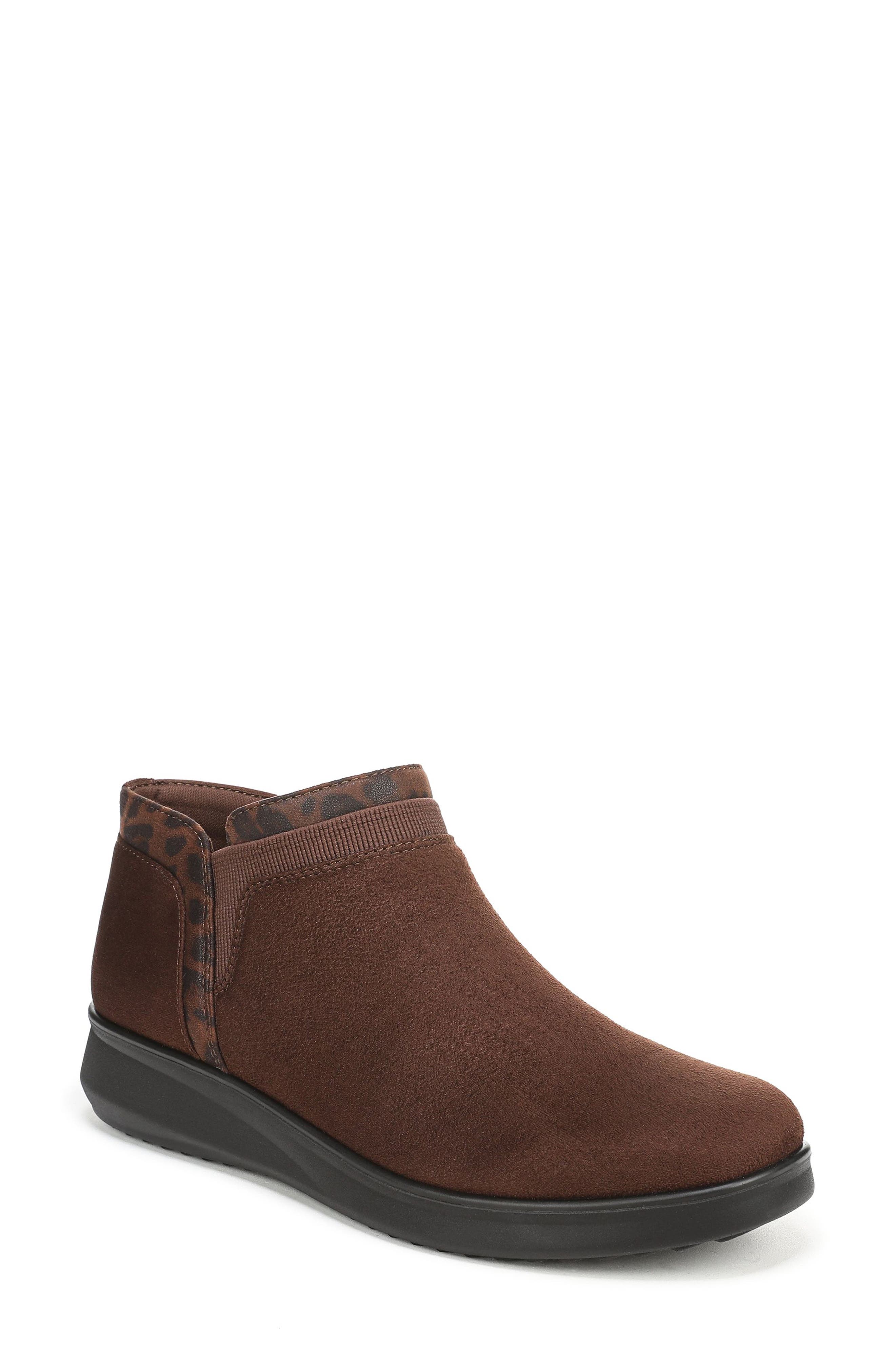 Flynn Bootie, Main, color, TIRAMISU BROWN STRETCH FABRIC