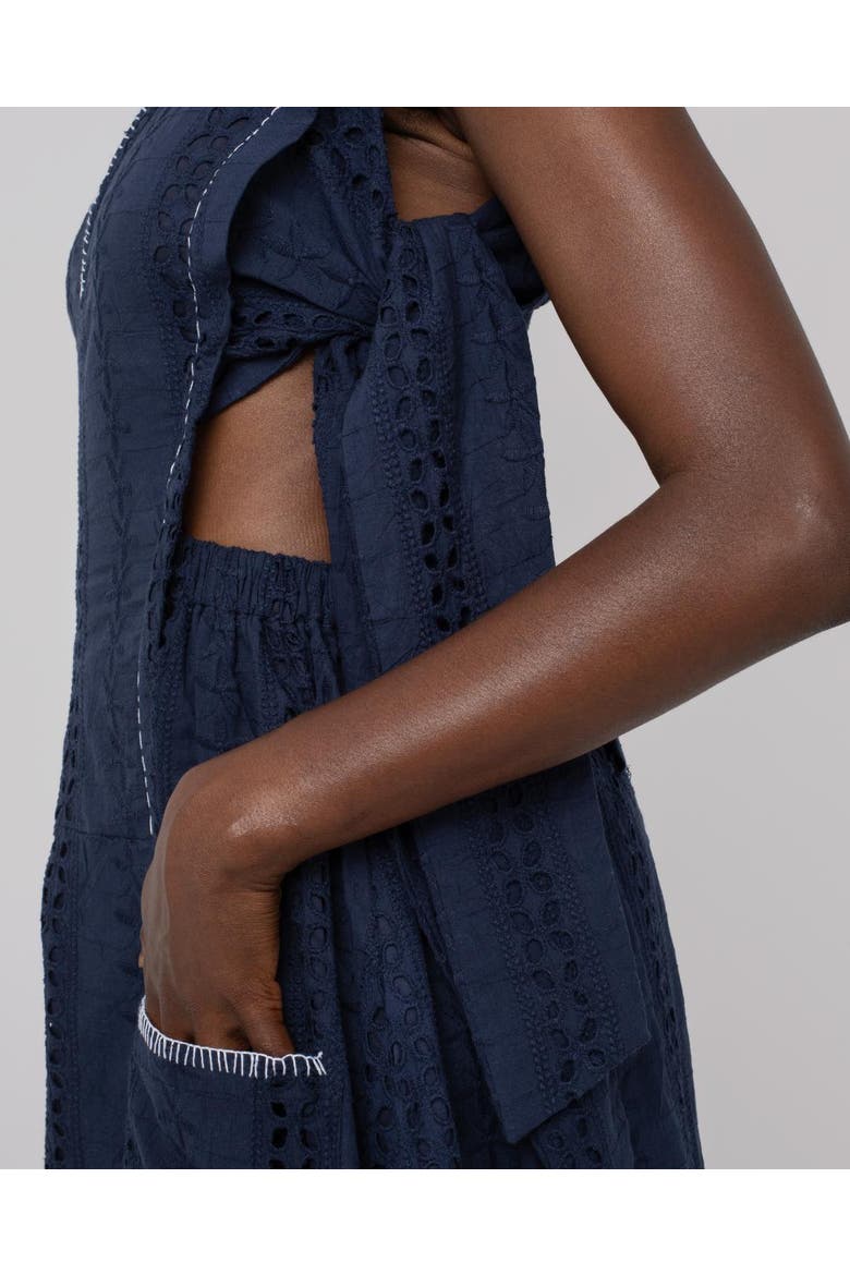 Seya Schiffli Dress, Alternate, color, Navy
