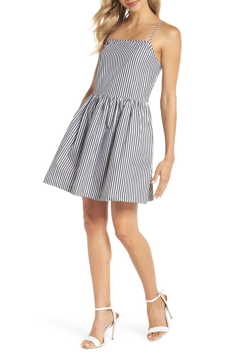 French Connection Sardinia Stripe Cotton Sundress, Main, color,