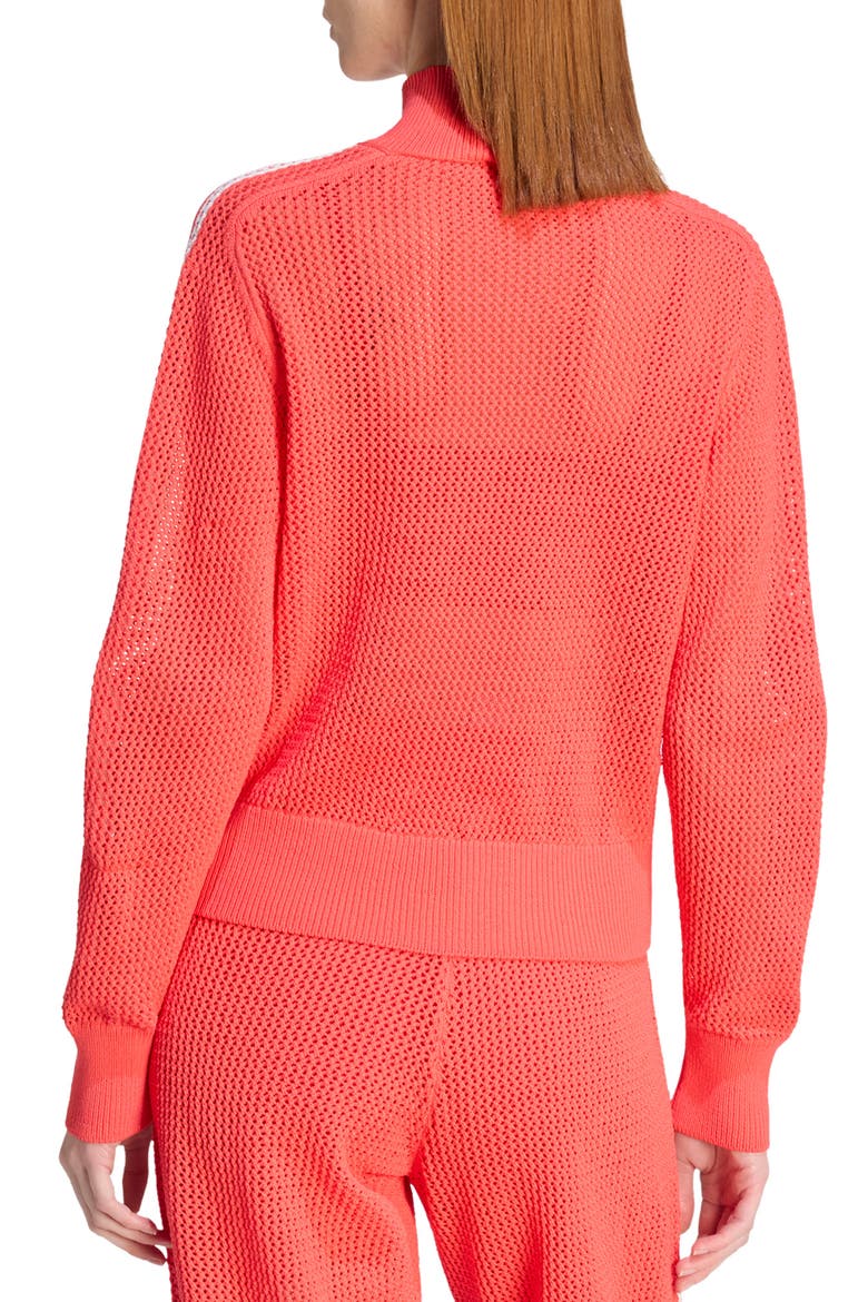 Open Knit Track Jacket, Alternate, color, SEMI LUCID RED
