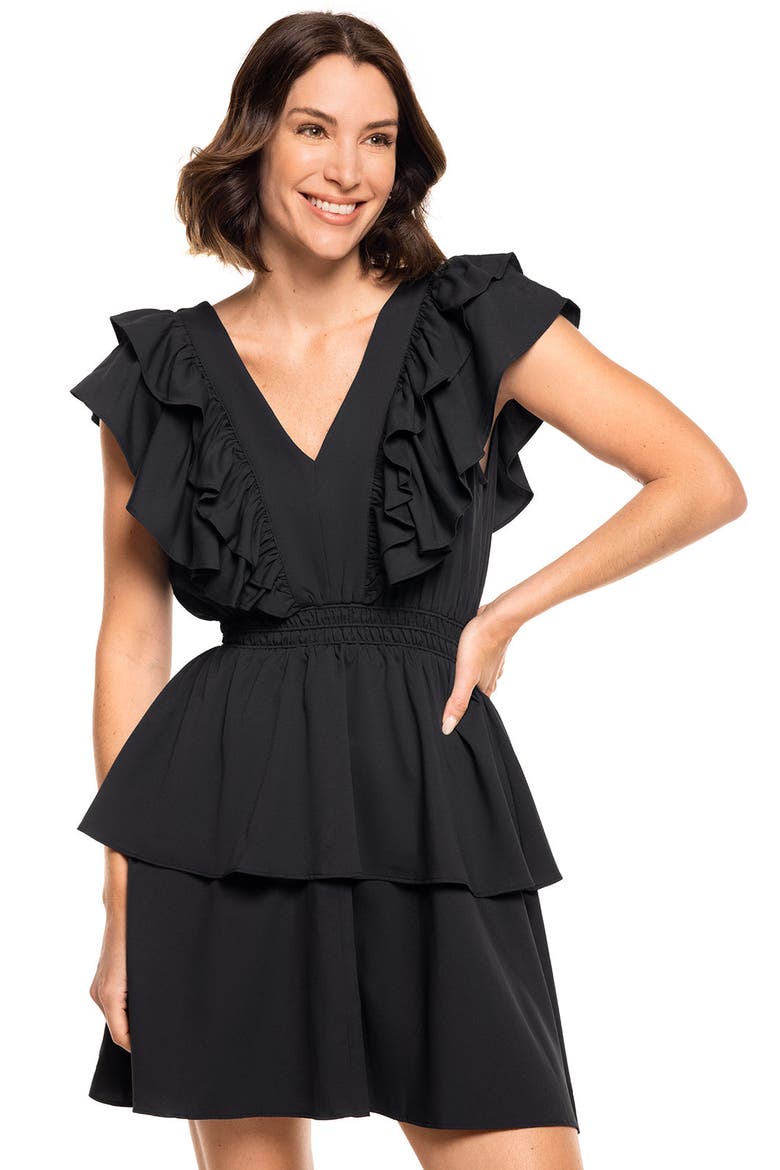 South Cove V-Neck Dress, UPF 50+ Sun Protection, Alternate, color, Black