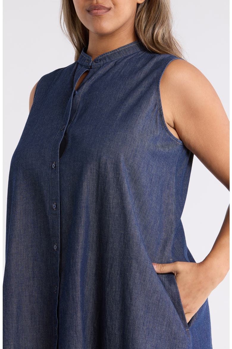 Sleeveless Denim Dress, Alternate, color, DARK INDIGO