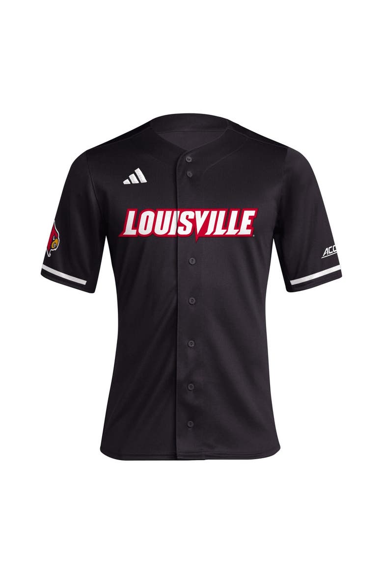 Men's adidas Black Louisville Cardinals Replica Baseball Jersey, Alternate, color, Black