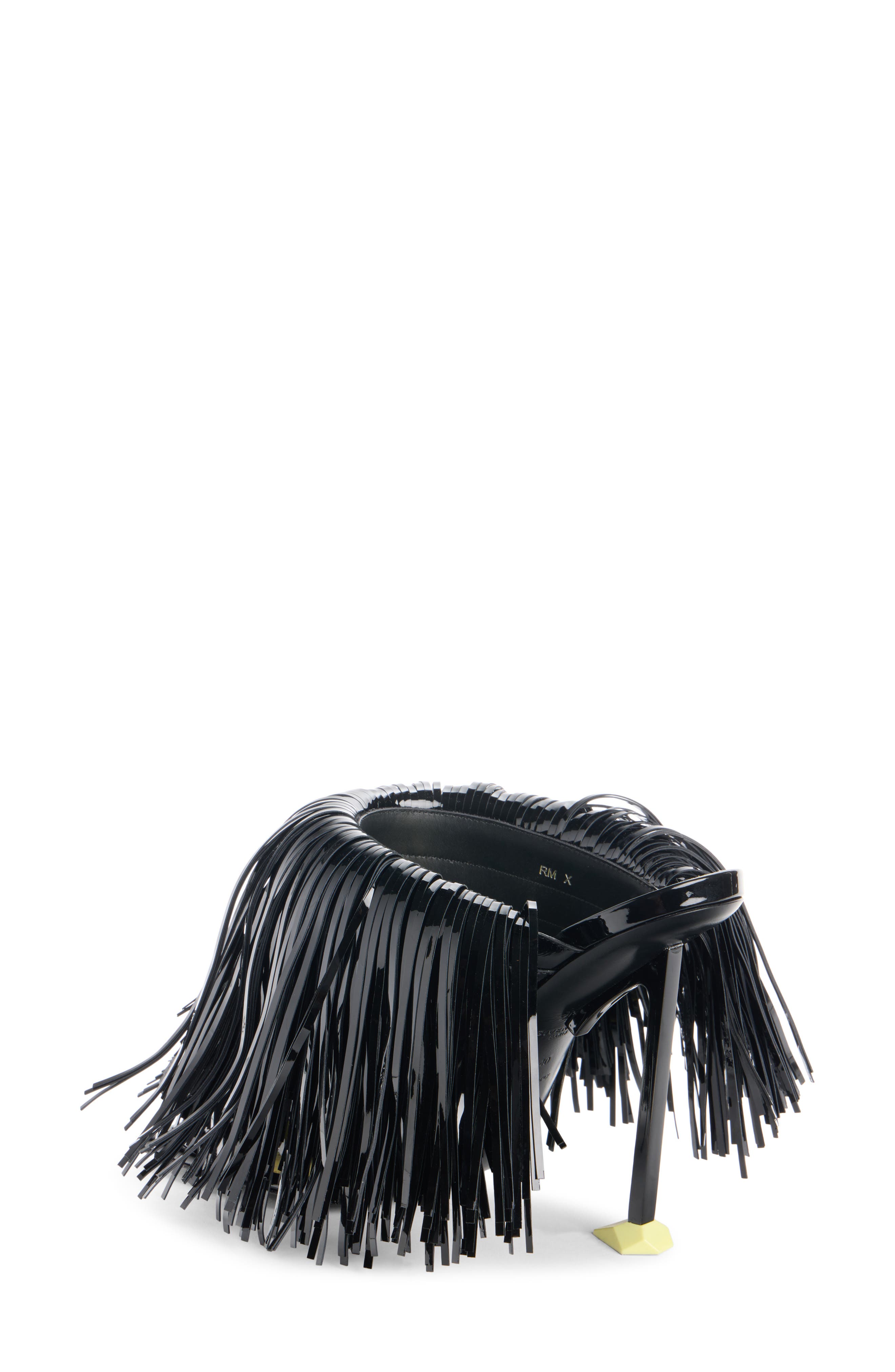 Givenchy Boudoir Fringe Sandal, Alternate, color, Black