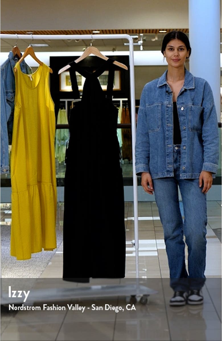 Halter Tiered Cotton Poplin Midi Dress, sales video thumbnail