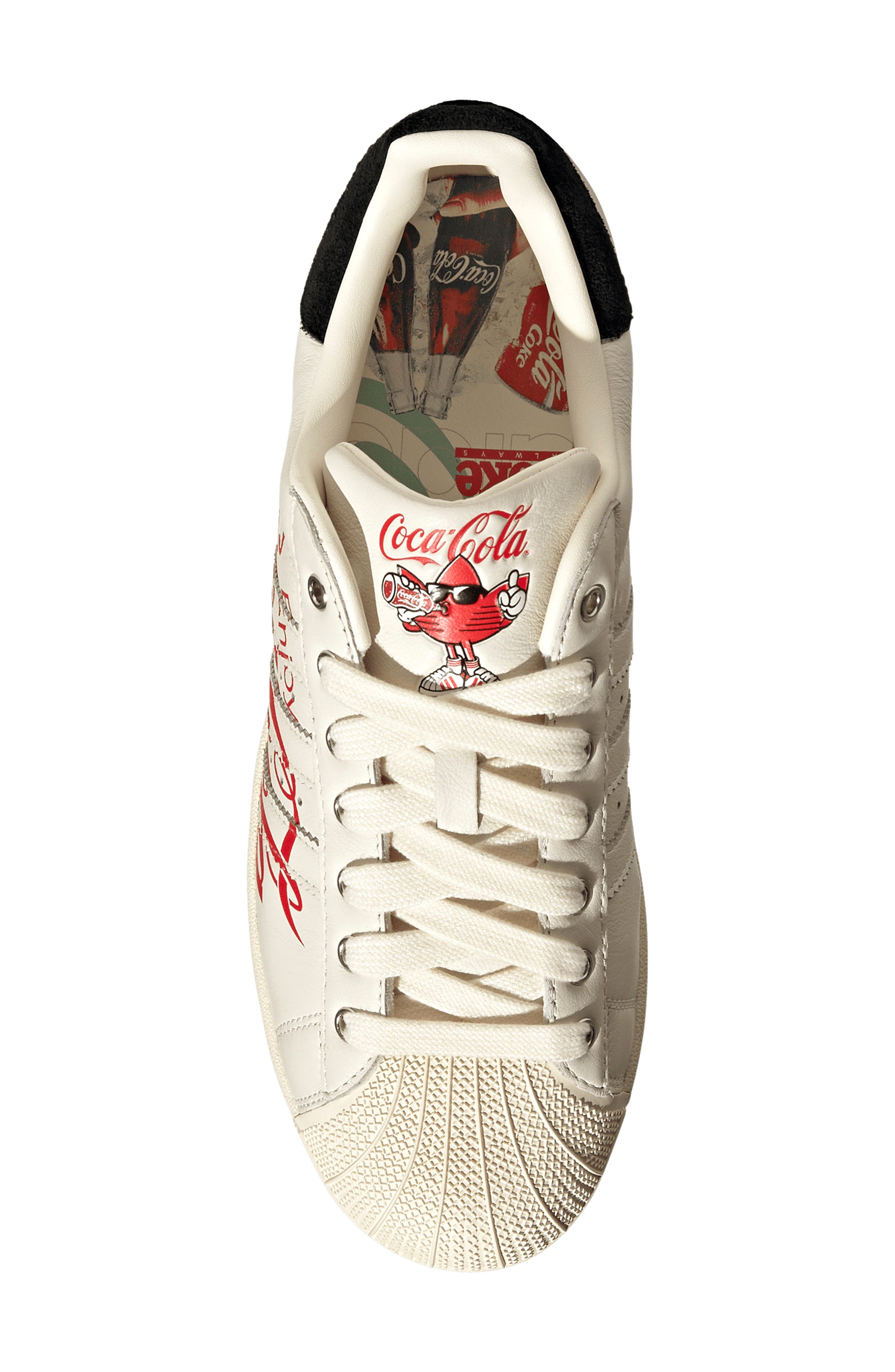 x Coca-Cola Superstar II Sneaker, Alternate, color, CORE WHITE/ CORE BLACK/ CREAM