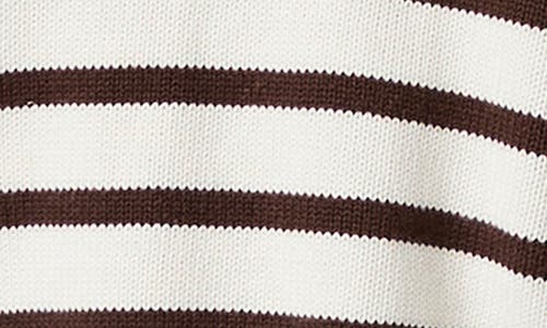 Paige Birch Stripe Short Puff Sleeve Polo Sweater In Multi