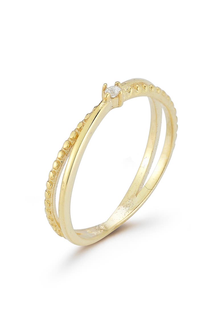 Cubic Zirconia Crisscross Ring, Alternate, color, GOLD