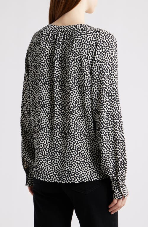 Nic + Zoe Nic+zoe Spotted Around Long Sleeve Top In Gray