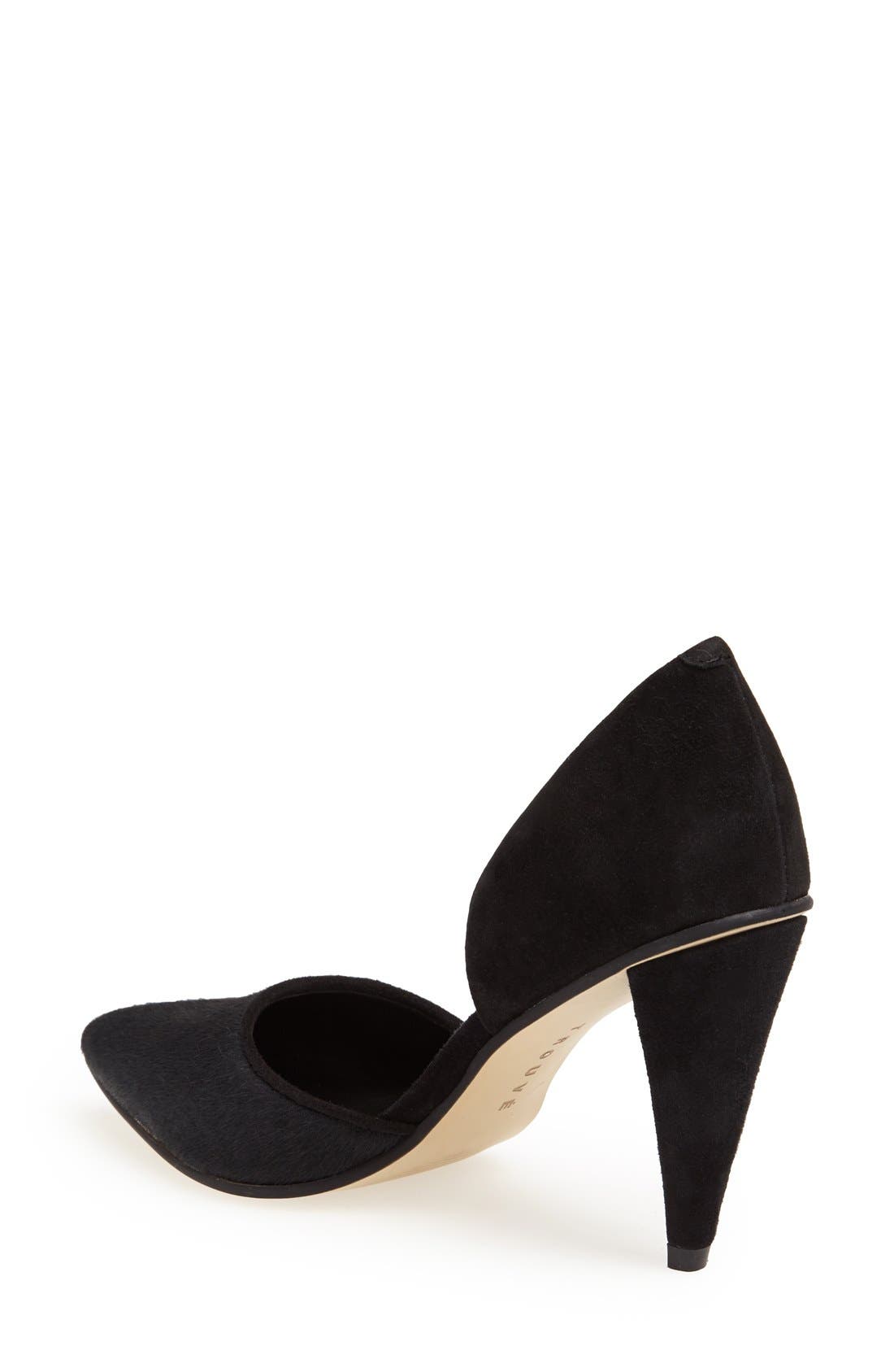 'Devina' d'Orsay Pump, Alternate, color, BLACK HAIRCALF
