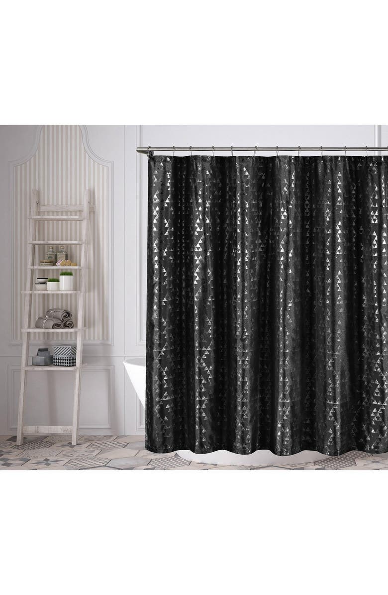 Duck River Textile Juno Geometric Shower Curtain - Black, Alternate, color, 