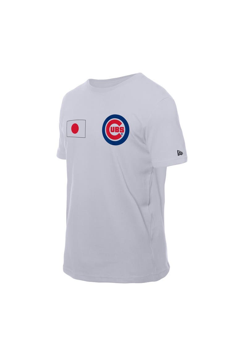 Men's New Era White Chicago Cubs Japanese Flag T-Shirt, Alternate, color, White