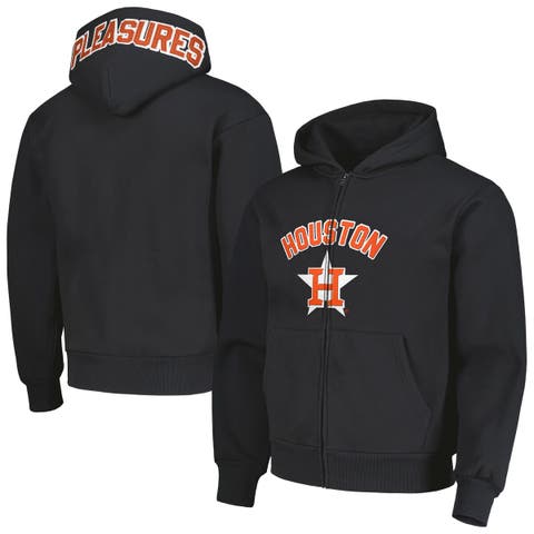 Men's PLEASURES Black Houston Astros Opening Day Full-Zip Hoodie