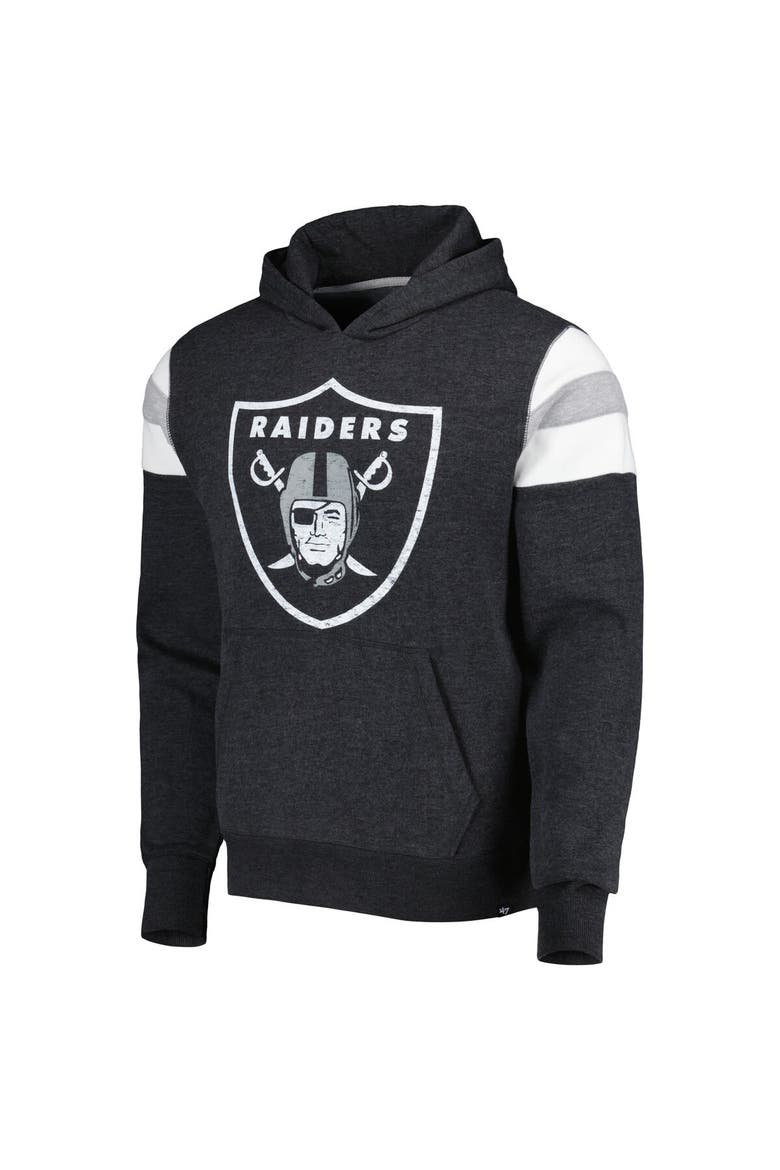 Men's '47 Heathered Black Las Vegas Raiders Premier Nico Pullover Hoodie, Alternate, color, Black