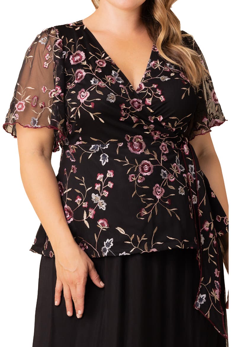 Rosalie Embroidery Wrap Top, Alternate, color, MOONLIT GARDEN